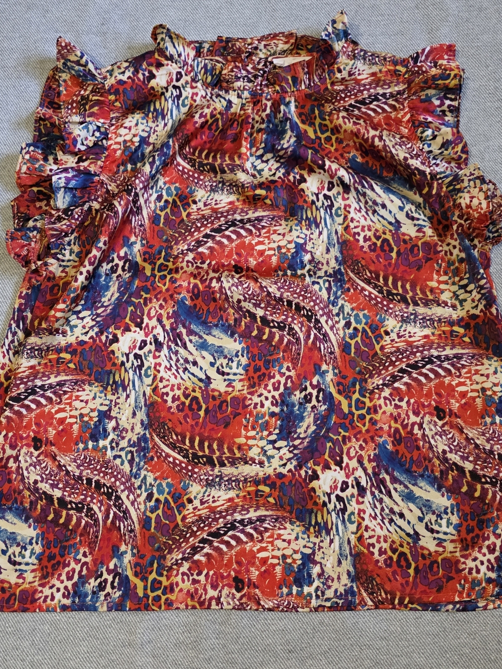 THML Multicolor Ruffled Cap-Sleeve Printed Top - Picture 6 of 9
